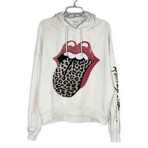 DAYDREAMER x FREE PEOPLE Rolling Stones Leopard Print oversized hoodie